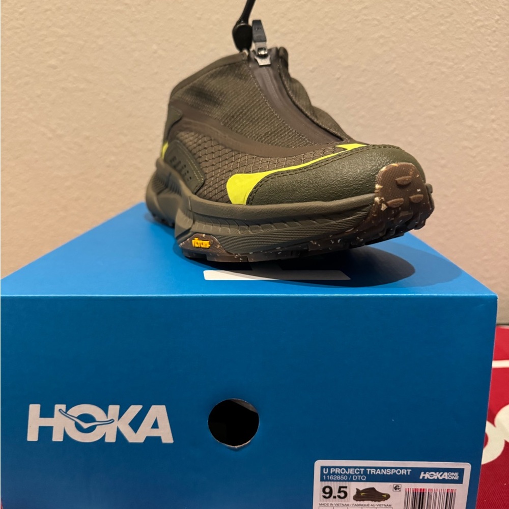 Hoka Men's Olive and Neon Yellow Sneakers - Picture 2 of 3